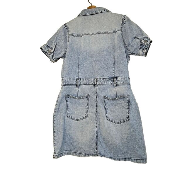 Celebrity Pink Denim Overalls Skirtall Dress Light Wash Juniors Plus women XL - Picture 10 of 14